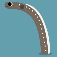 Spaghetti garden eel single 3 cute on a white background, illustration. vector