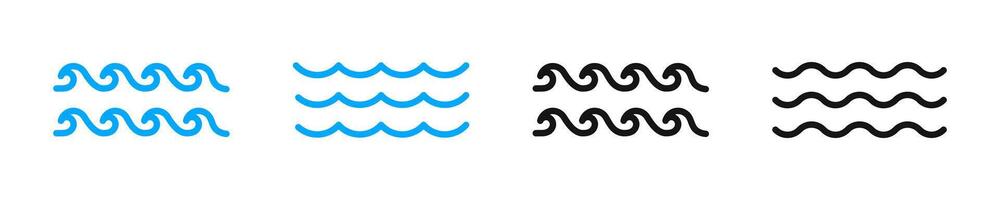 Water wave icons. Wave icon set. waves. Sea waves vector