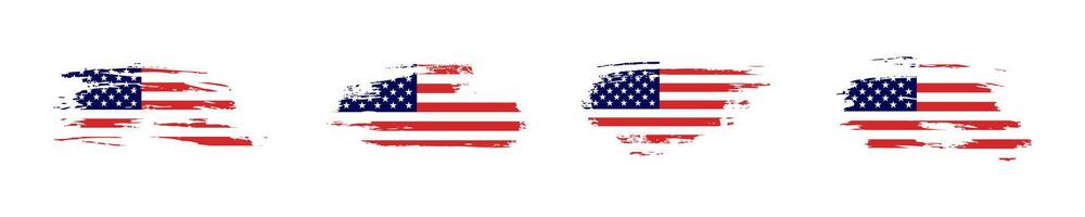 USA flag grunge. American national symbol grungy brush style. vector