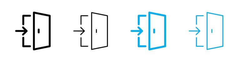 Exit, entrance icons. Doorway icon set. Door icons. Exit symbols. vector