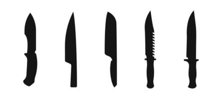 knife silhouettes. Knife icons. Knife icon set vector