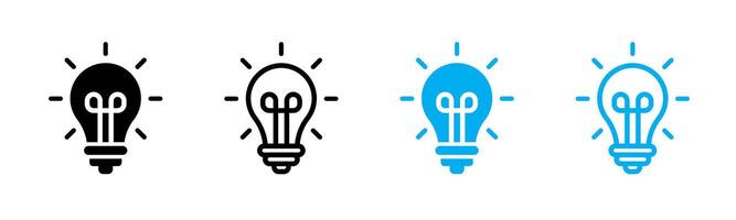 Lightbulb icon set. Lamp icons. Light bulb flat line icons. vector