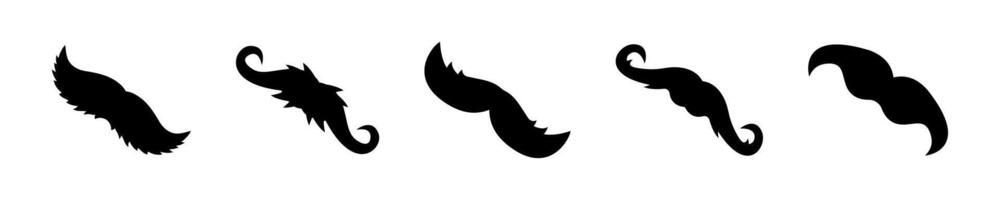 Mustache icons. Mustache silhouettes vector
