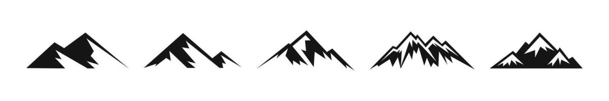 Mountain icons set. Mountain shapes. Mountain silhouettes vector