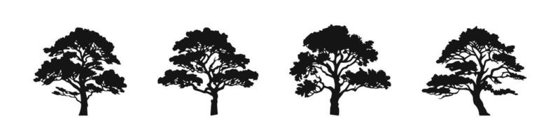 Tree silhouettes. Tree icons. vector