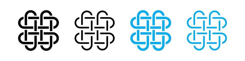 Celtic knots. Trinity knots. Celtic knot icons. Endless knots set vector