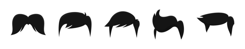 de los hombres pelo estilo. Corte de pelo iconos hombre cabello. vector