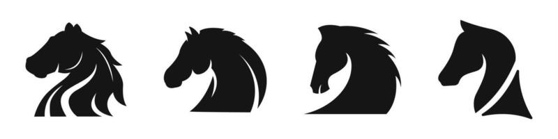 Horse head icons. Horse silhouettes. Horse icons vector