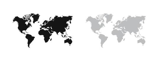 World map. World continents, North and South America. vector