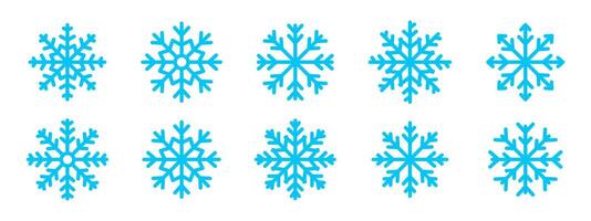copo de nieve icono colocar. nieve iconos aislado copo de nieve recopilación. plano estilo iconos vector