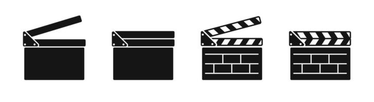 Clapper board icon set. Film clap board. Clapper board illustration. Movie clapper. vector