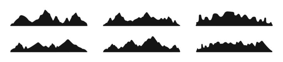 Mountain silhouettes. Mountain icons. Mountain silhouette collection. vector