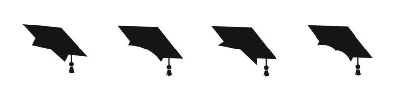 Graduation cap icons. Academic caps. Graduation hat icon set. Student hat set vector