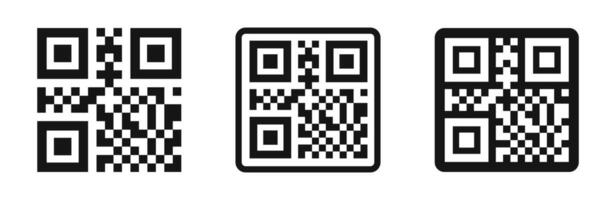 qr código icono colocar. qr codigos recopilación. plano estilo iconos vector