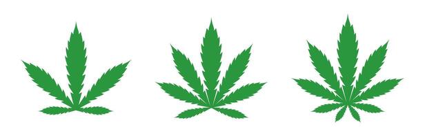 canabis iconos canabis, marijuana, hierba hojas. marijuana cáñamo. vector