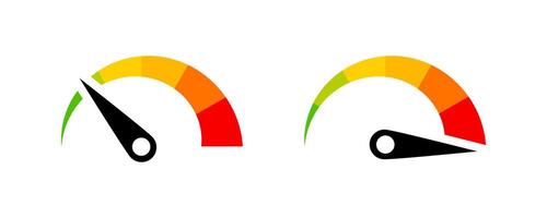 Speedometer icon. Car dashboard icon set. Speedometer symbols vector