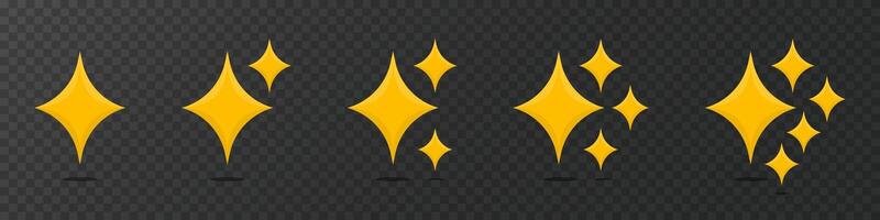 Star icon set. Yellow Stars. Stars collection. vector