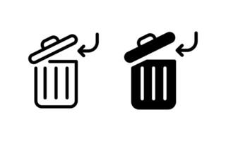 Trash bin icons. Trash can icons. Delete buttons vector