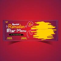 Ramadan food menu post design and social media banner template vector