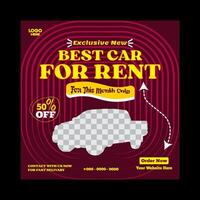 car rent or sale post design and social media banner template vector