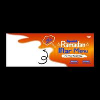 Ramadan food menu post design and social media banner template vector