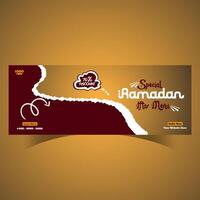 Ramadan food menu post design and social media banner template vector