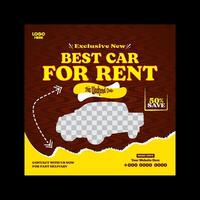 car rent or sale post design and social media banner template vector