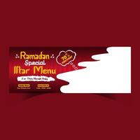 Ramadan food menu post design and social media banner template vector