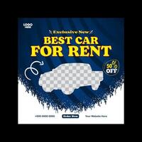 car rent or sale post design and social media banner template vector