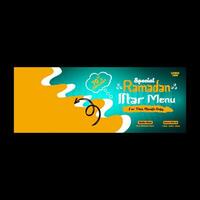 Ramadan food menu post design and social media banner template vector