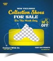 Shoes for sale social media banner and post template design vector