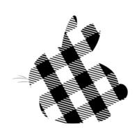 Checkered black and white rabbit or hare vector