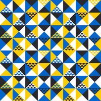 Polygonal seamless pattern. Trendy yellow and blue triangles. vector