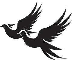 Wings of Unity Dove Pair Eternal Harmony Dove Pair Emblem vector