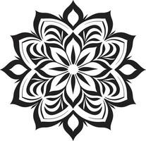 Infinite Serenity Black Featuring Mandala Pattern Spiritual Spirals Elegant Mandala in Black vector