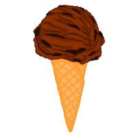 cono de helado de chocolate vector