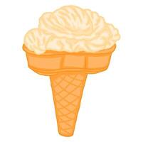 cono de helado de vainilla vector