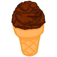 cono de helado de chocolate vector