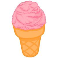 Strawberry Ice Cream Cone vector