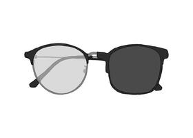 Eyeglass and Sunglass Become One vector