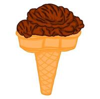 cono de helado de chocolate vector