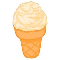 cono de helado de vainilla vector