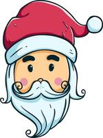 cute santa head with happy face vector