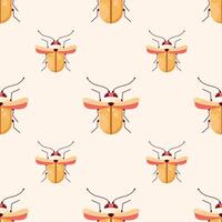 Cute bugs seamless pattern on a light background vector