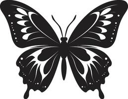 Enshadowed Elegance Black Butterfly Icon Eclipsed Grace Butterfly Logo Design in Black vector
