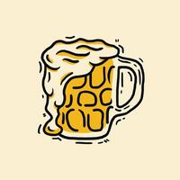 mano dibujo de cerveza vector