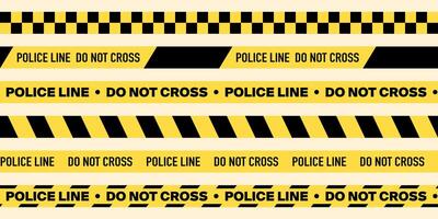 Police Warning Line Designs, Of Yellow Color, Seamless Designs. Attention, Do Not Cross Ribbon Graphics Isolated on Light Background vector