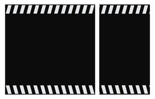 White Warning Lines with Copy Space on Black Background Posters Set for Safety, Construction, Attention Concepts. Square and Vertical Design Templates for Web, Print and Social Media vector