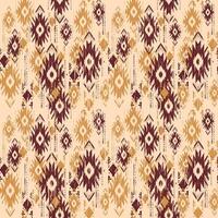 arte abstracto étnico ikat. patrón impecable en estilo tribal, bordado folclórico y mexicano. estampado de adornos de arte geométrico azteca.diseño para alfombras, papel pintado, ropa, envoltura, tela, cubierta, textil vector