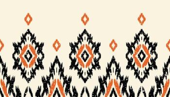 arte abstracto étnico ikat. patrón impecable en estilo tribal, bordado folclórico y mexicano. estampado de adornos de arte geométrico azteca.diseño para alfombras, papel pintado, ropa, envoltura, tela, cubierta, textil vector